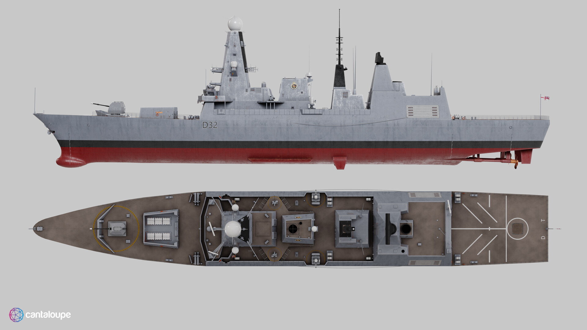 Model of an British Daring Class Typ 45 destroyer